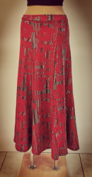 Elegantní dlouhá teplá sukně se stříbrným vzorem