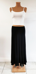 Elegantní elastická dlouhá černá sukně s dílovým střihem