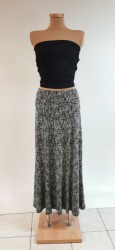Elegantní dlouhá sukně šedá s černým puntíkem