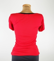 dámské tričko s krajkou, červené - Elegant 